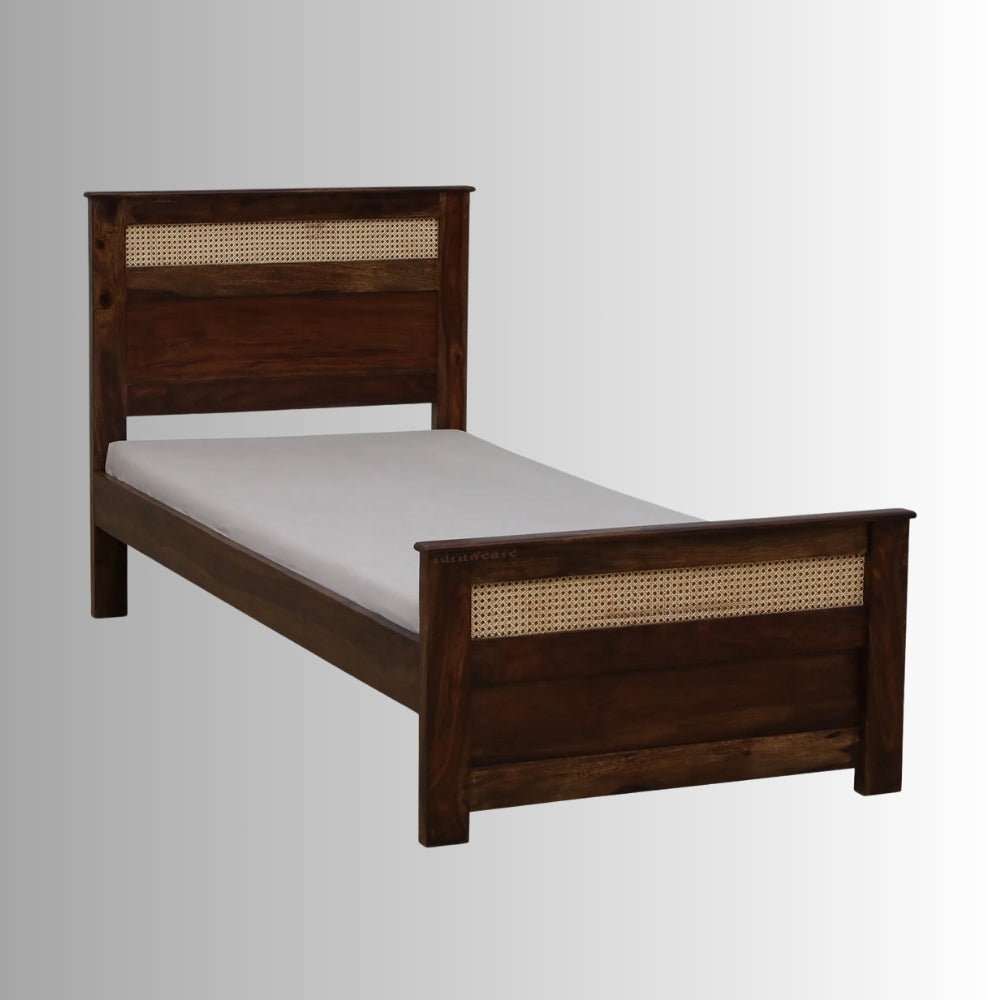 Manthan Solid Wood Single Bed (Walnut)