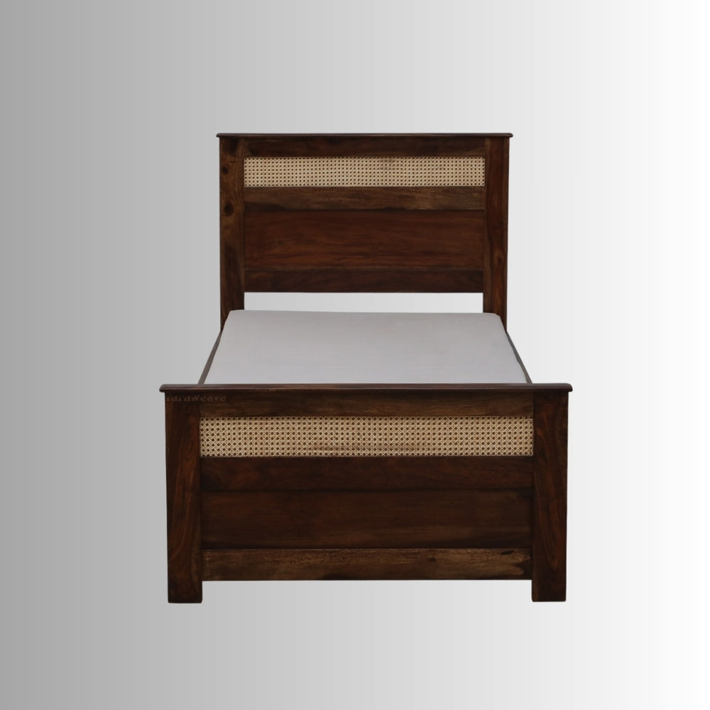 Manthan Solid Wood Single Bed (Walnut)
