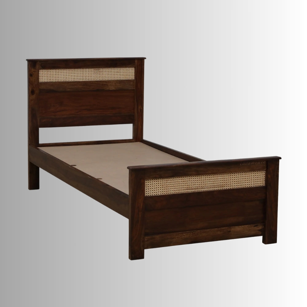 Manthan Solid Wood Single Bed (Walnut)
