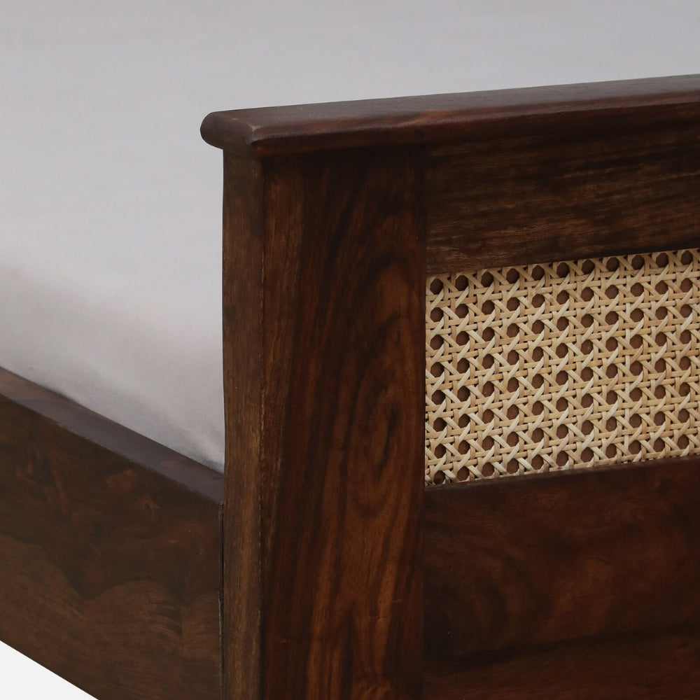Manthan Solid Wood Single Bed (Walnut)