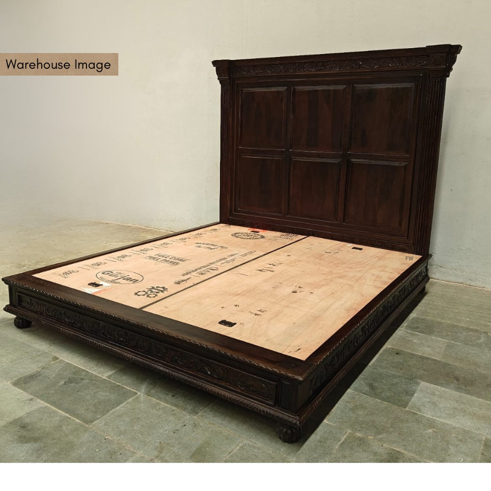 Luxury Wooden Designer Bed (Walnut)