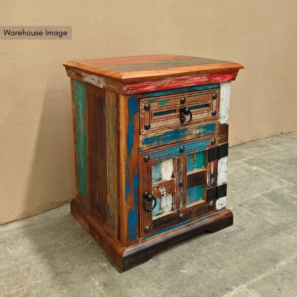 Tivin Wooden Bedside in Reclaimed Finish