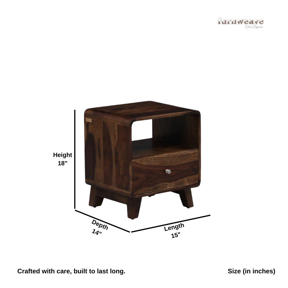 Repas Wooden Side Table (Walnut)