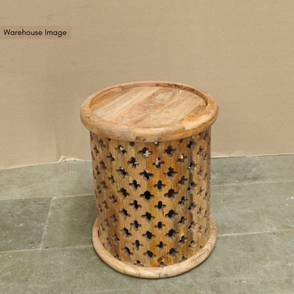 Jali Round Side Table (Natural)