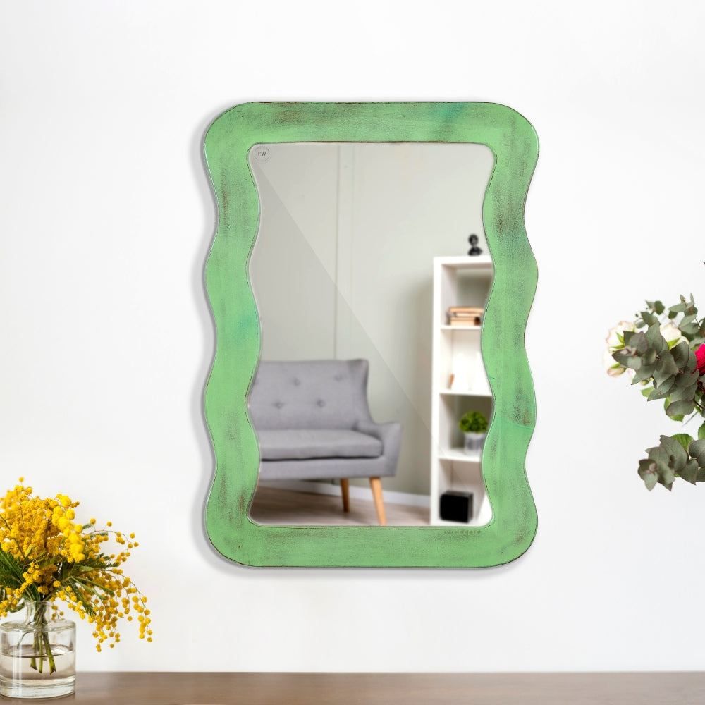 Jevar Wooden Premium Solid Wood Mirror Frame (Ela Distress)