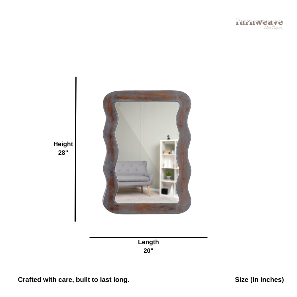 Jevar Wooden Premium Solid Wood Mirror Frame (Grey Distress)