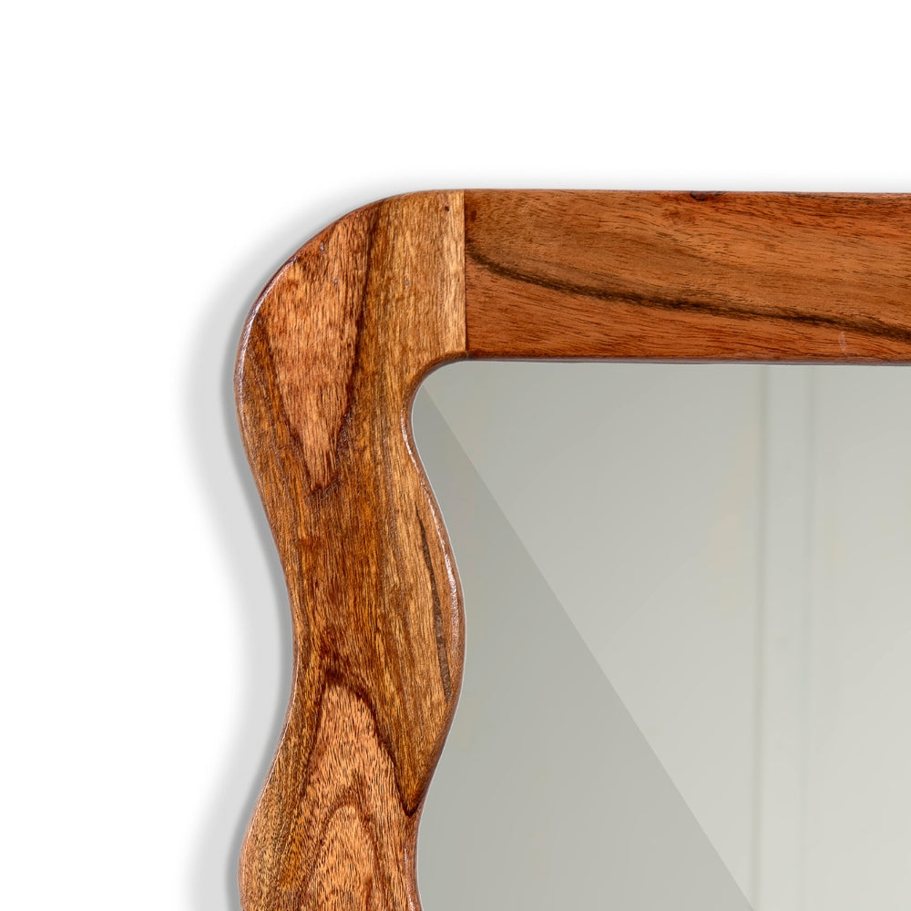 Jevar Wooden Premium Solid Wood Mirror Frame (Natural)
