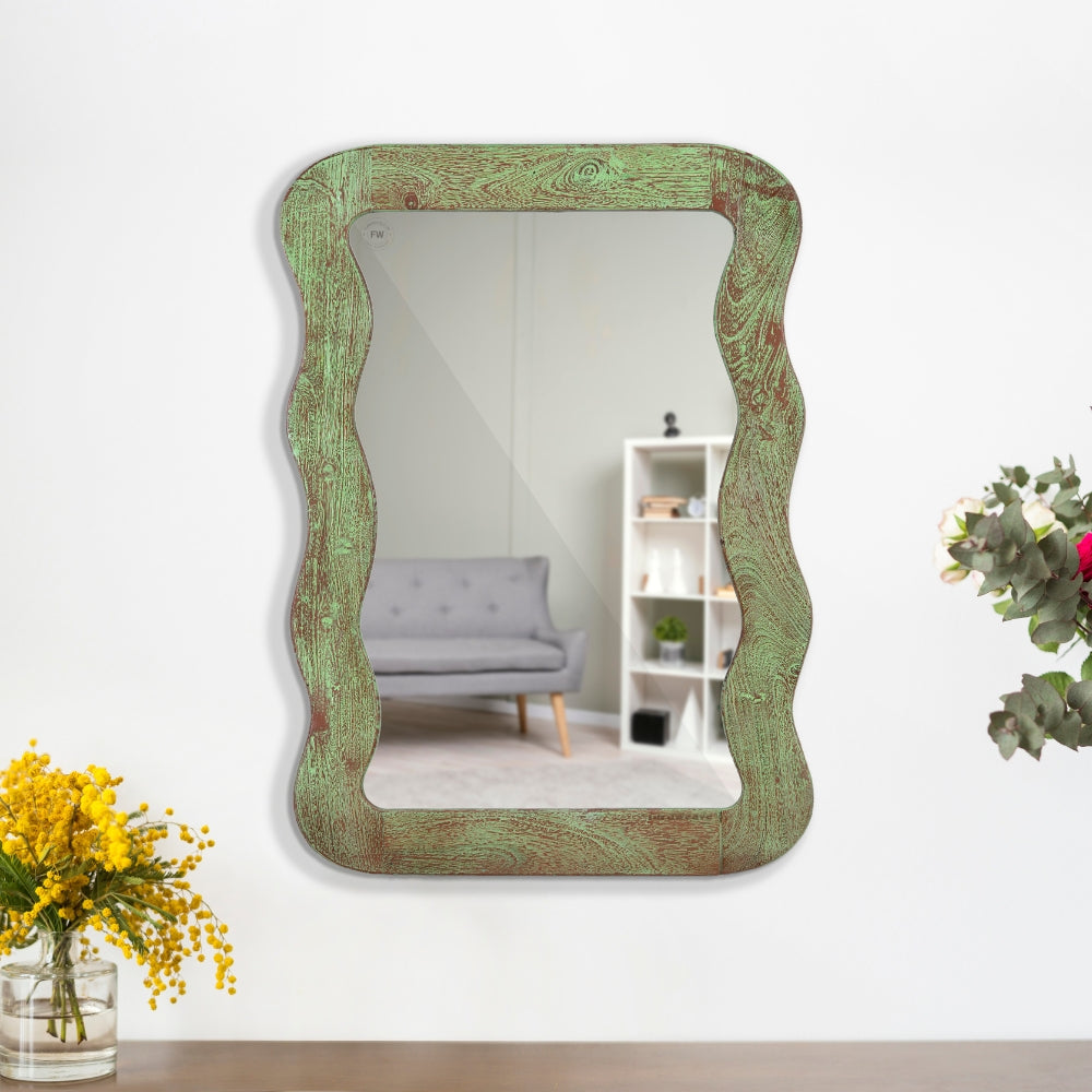 Jevar Wooden Premium Solid Wood Mirror Frame (Ela Texture)
