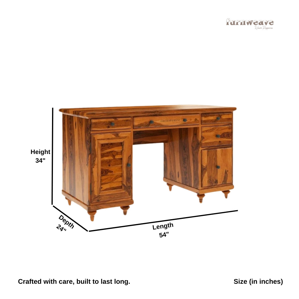 Ajinto Wooden Study Desk (Honey)