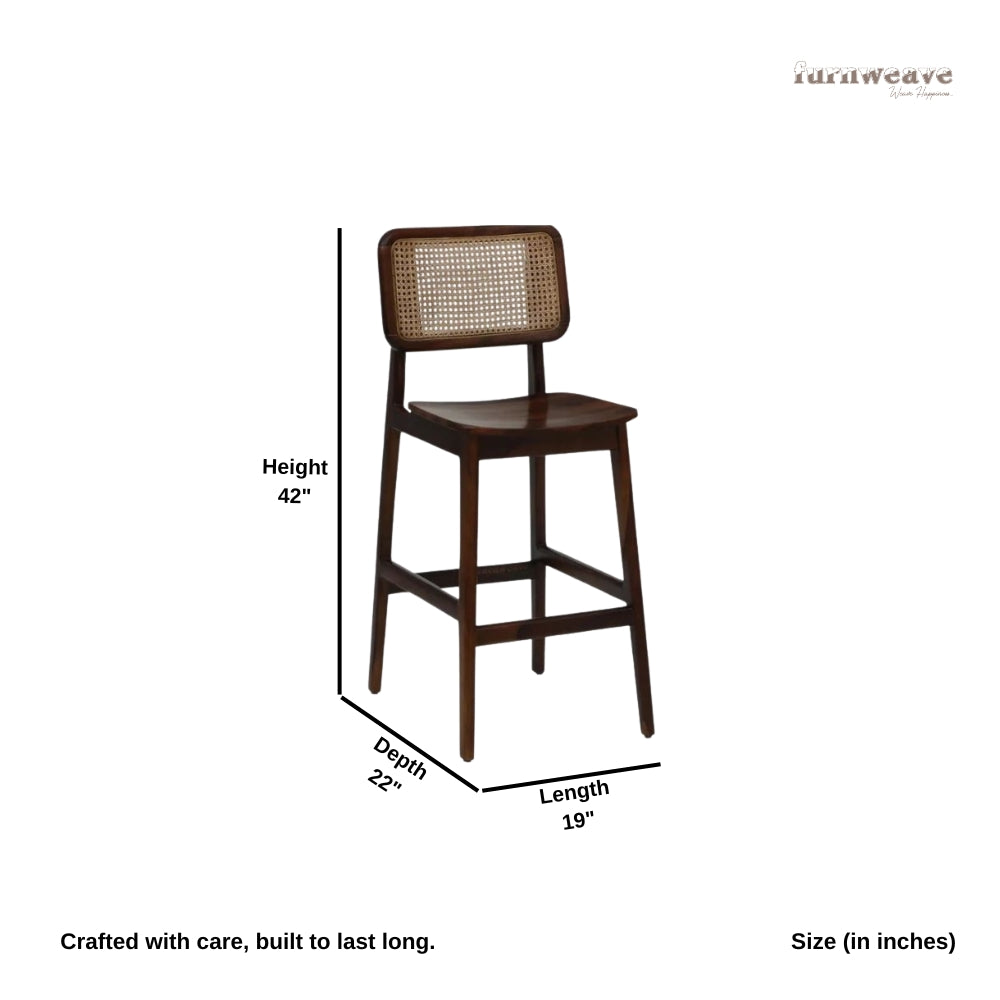 Jhom Wooden Rattan High Chair (Teak)