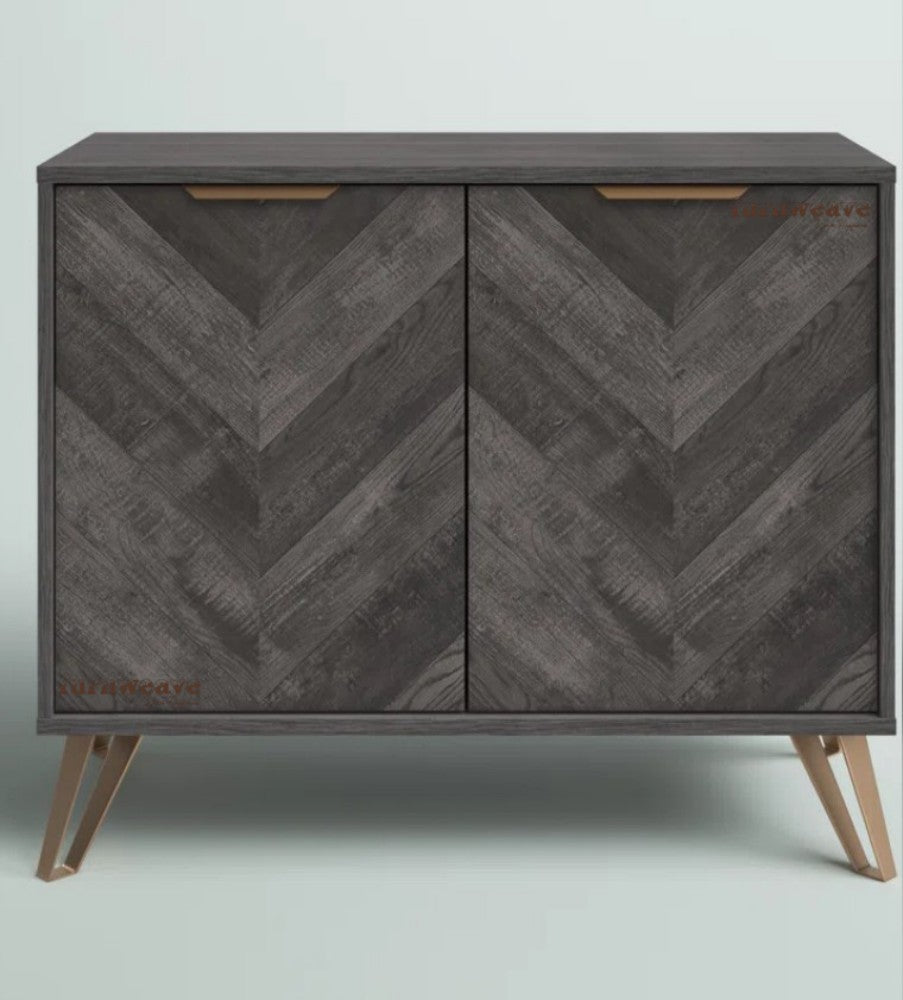 Uvena Wooden Two Door Cabinet (Grey Distress) | Wooden Sideboards Online | Cabinet Sideboard | Solid Wood Furniture Online | Furnweave
