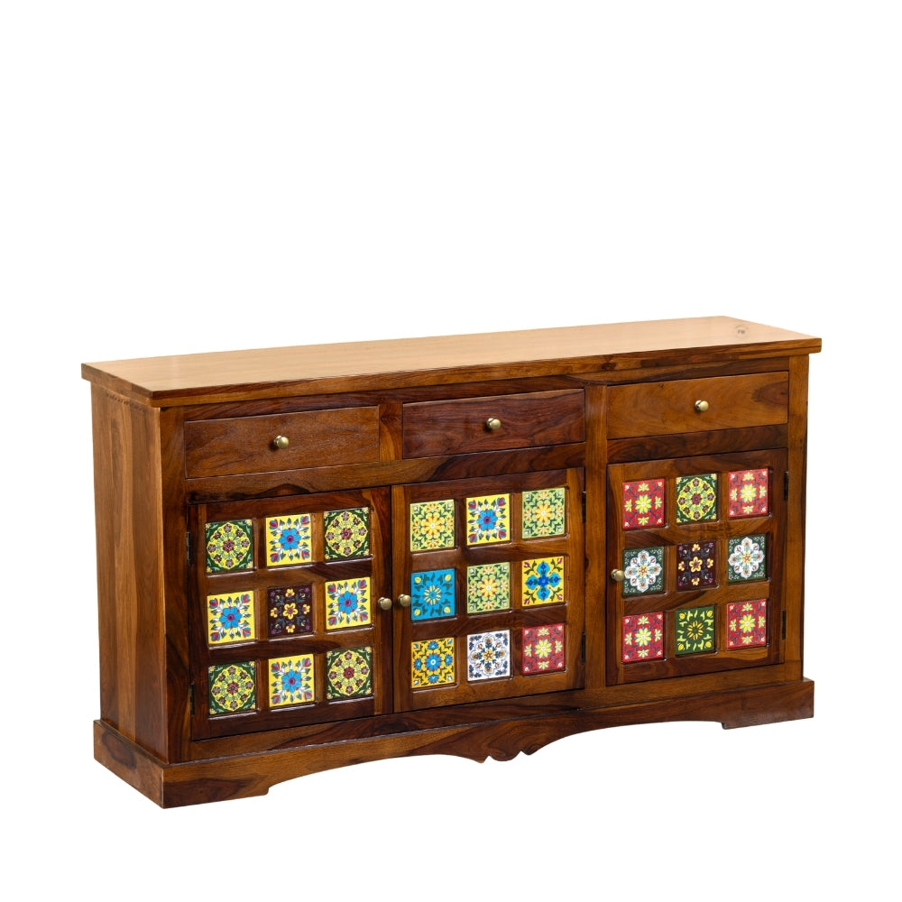 Siras Wooden Sideboard Cabinet (Teak)