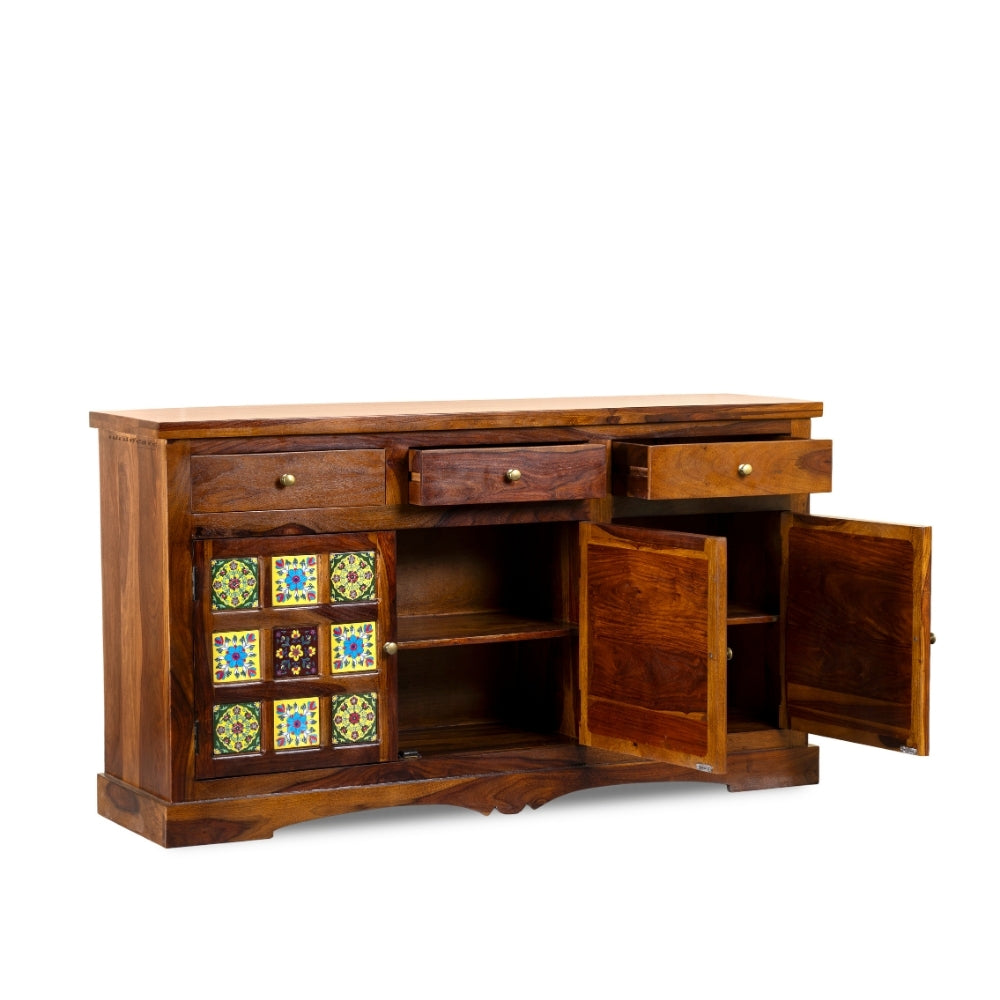 Siras Wooden Sideboard Cabinet (Teak)