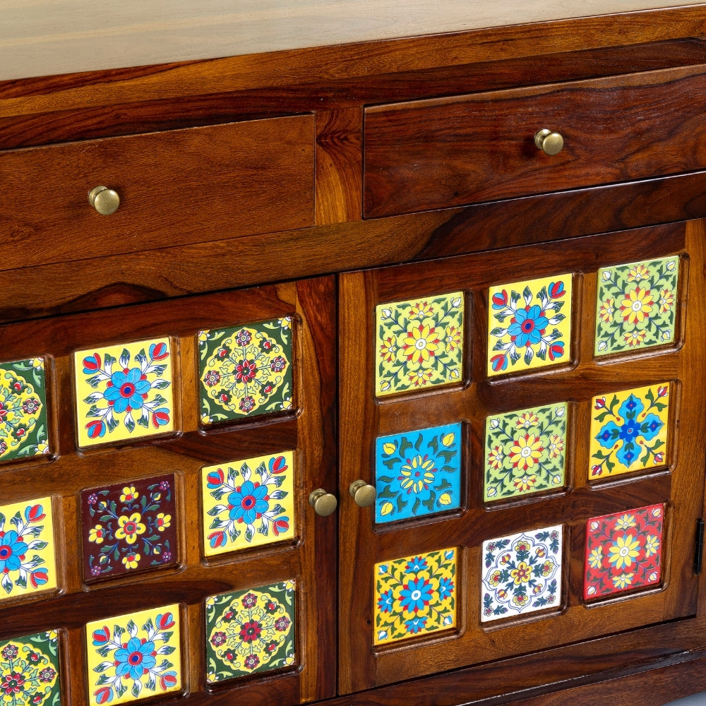 Siras Wooden Sideboard Cabinet (Teak)