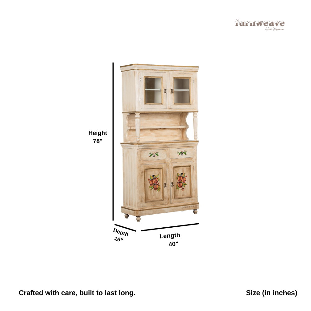 Filke Wooden Handpainted Crockery Display Sideboard (Model 2)