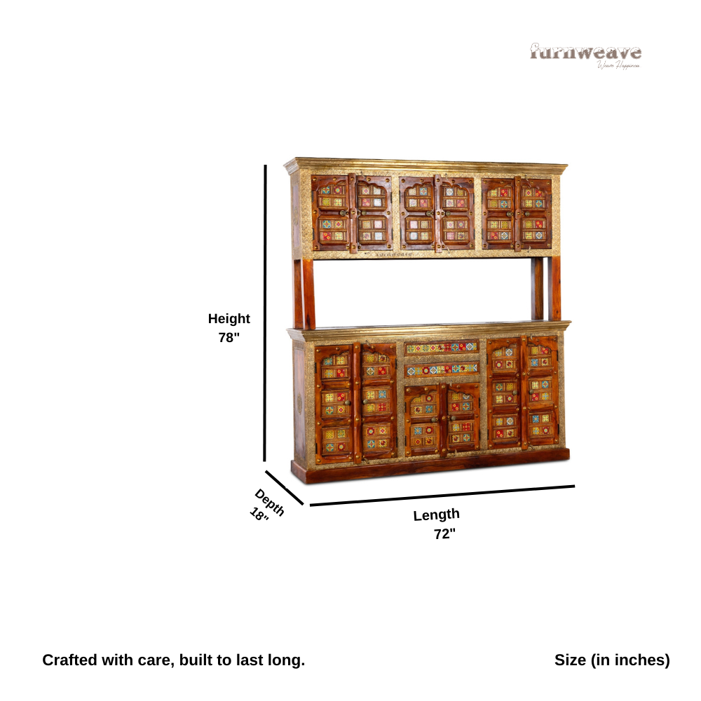 Chokat Wooden Tradtional Crockery Storage Unit (Teak)