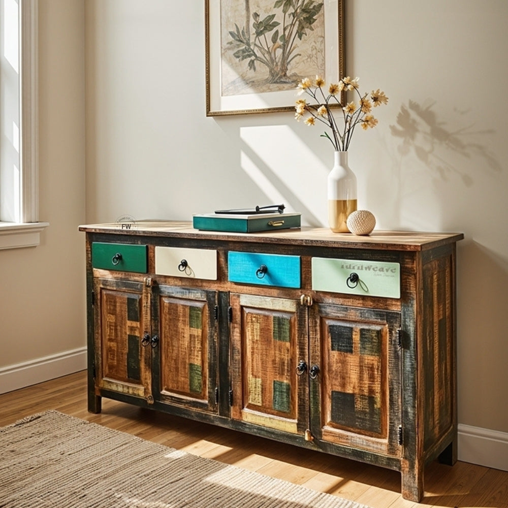 Geva Wooden Antique Finish Sideboard (Reclaimed)