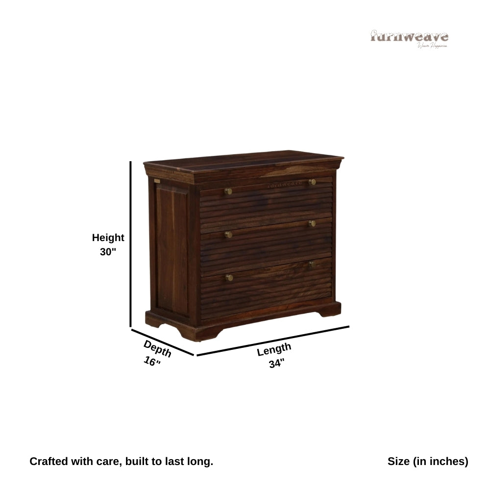 Pikan Wooden Chest of Drawers (Brown)