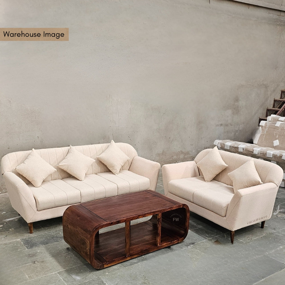 Mangalia Wooden Sofa (3+2) and Coffee Table Set (Walnut)