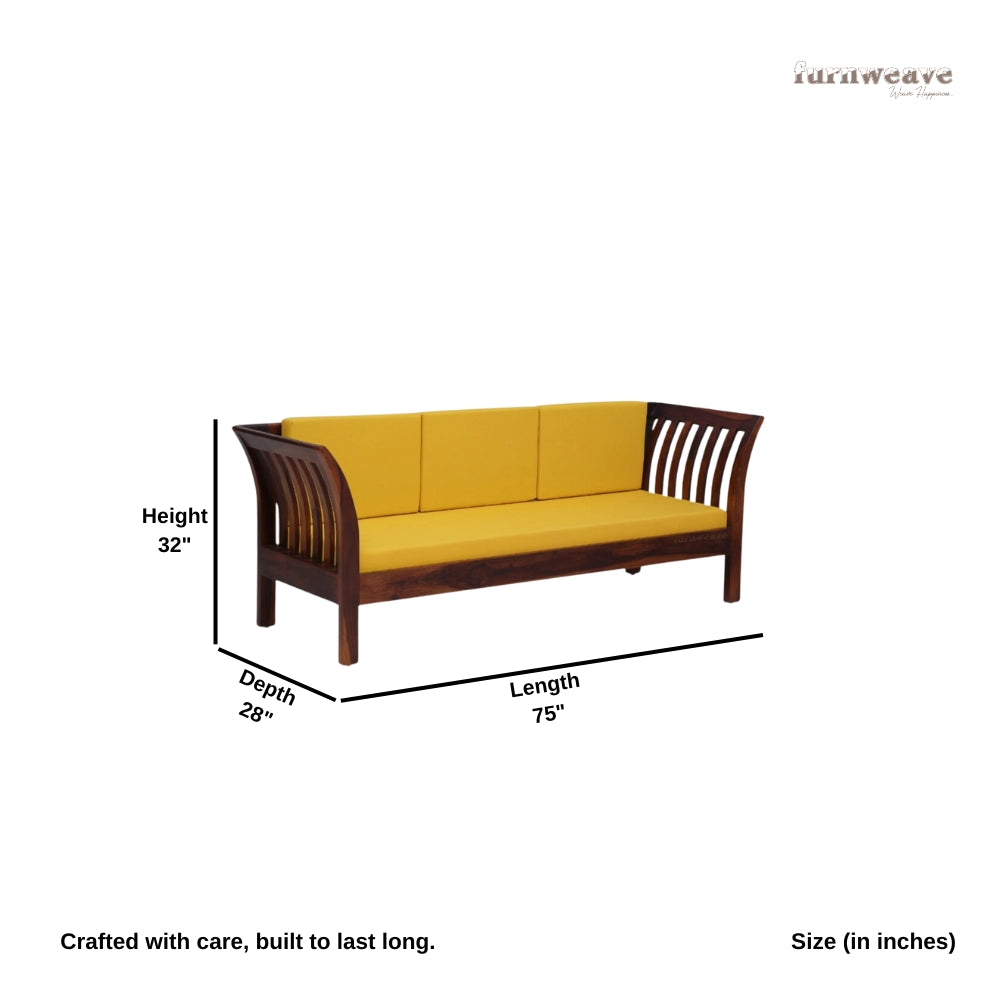 Shov Solid Wooden Sofa 3 Seater (Teak)