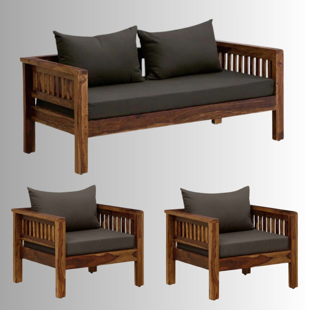 Karm Solid Wooden Sofa Set ( 3+1+1 Seater) Teak