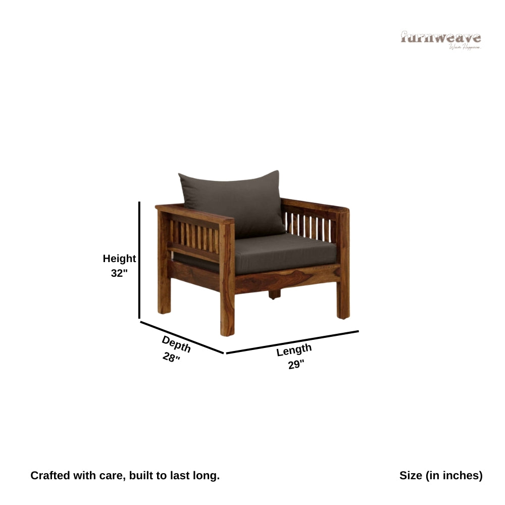 Karm Solid Wooden Sofa Set ( 3+1+1 Seater) Teak