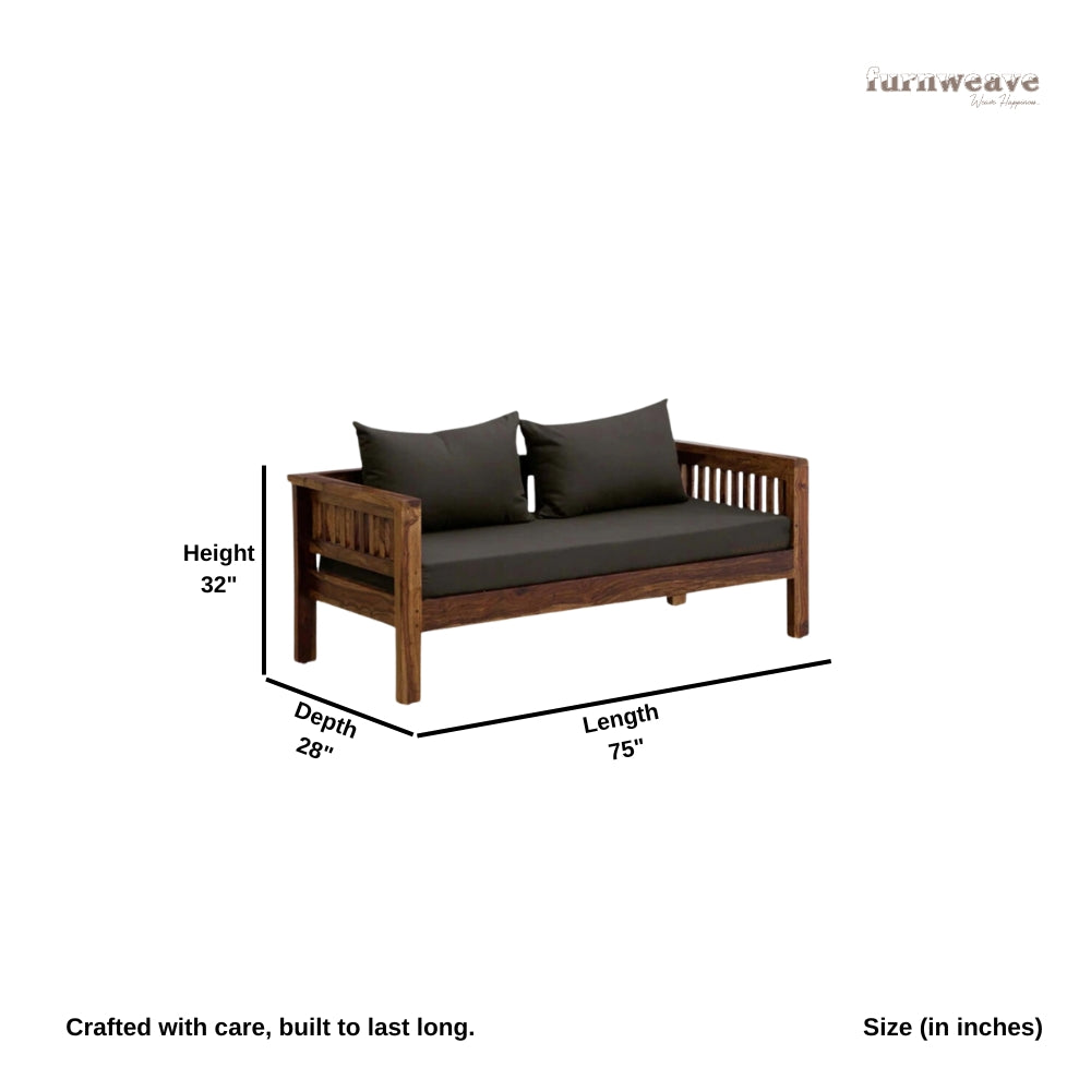 Karm Solid Wooden Sofa 3 Seater (Teak)