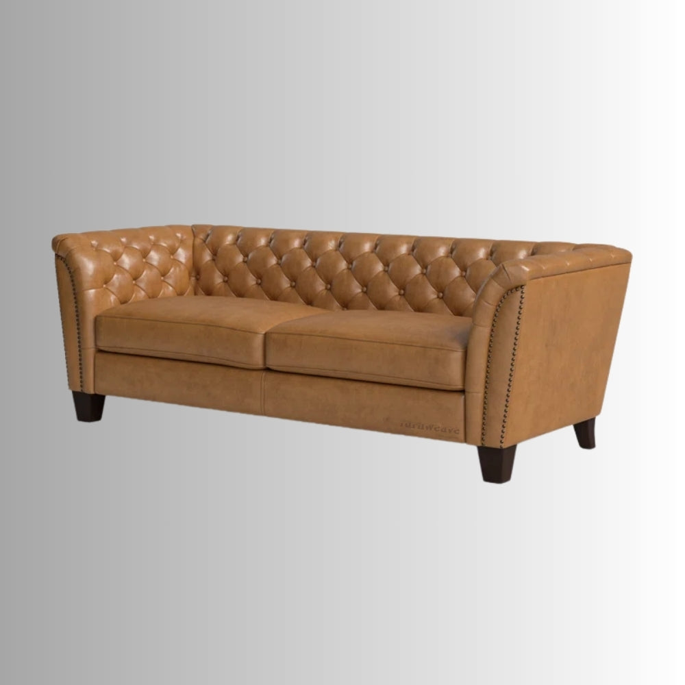 Dame Chesterfield Sofa 2 Seater (Brown)