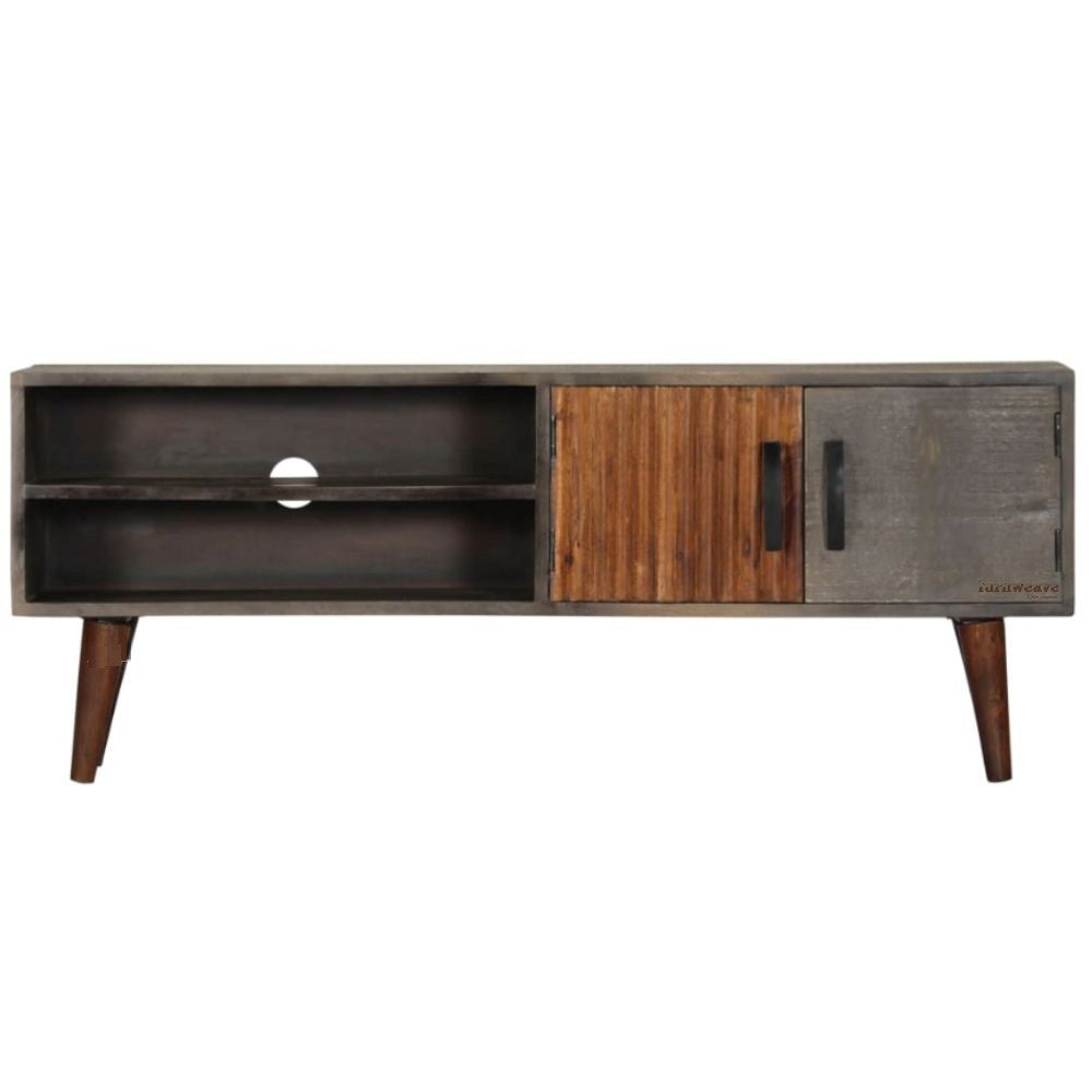 Riva Wooden Antique Tv Unit Entertainment Cabinet (Grey)