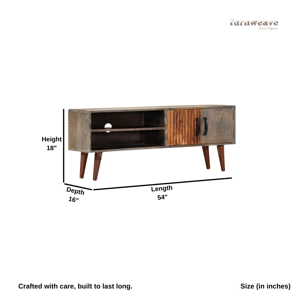 Riva Wooden Antique Tv Unit Entertainment Cabinet (Grey)