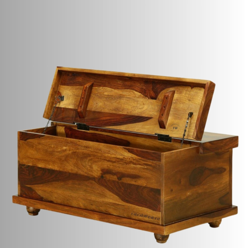 Sever Wooden Trunk with Drawers (Brown)