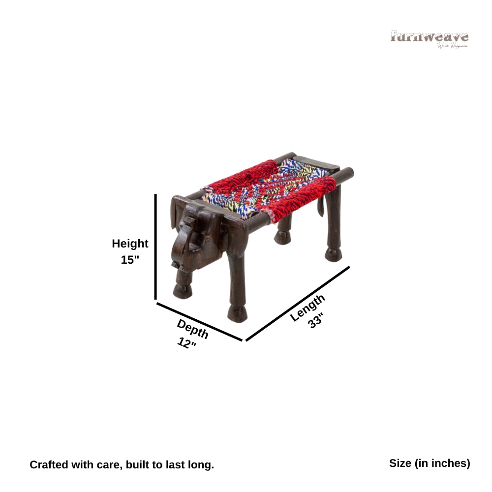 Yena Handwoven Elephant Stool (Brown Distress)