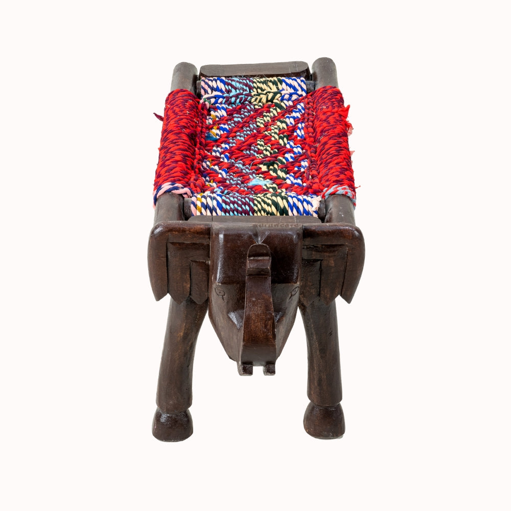 Yena Handwoven Elephant Stool (Brown Distress)