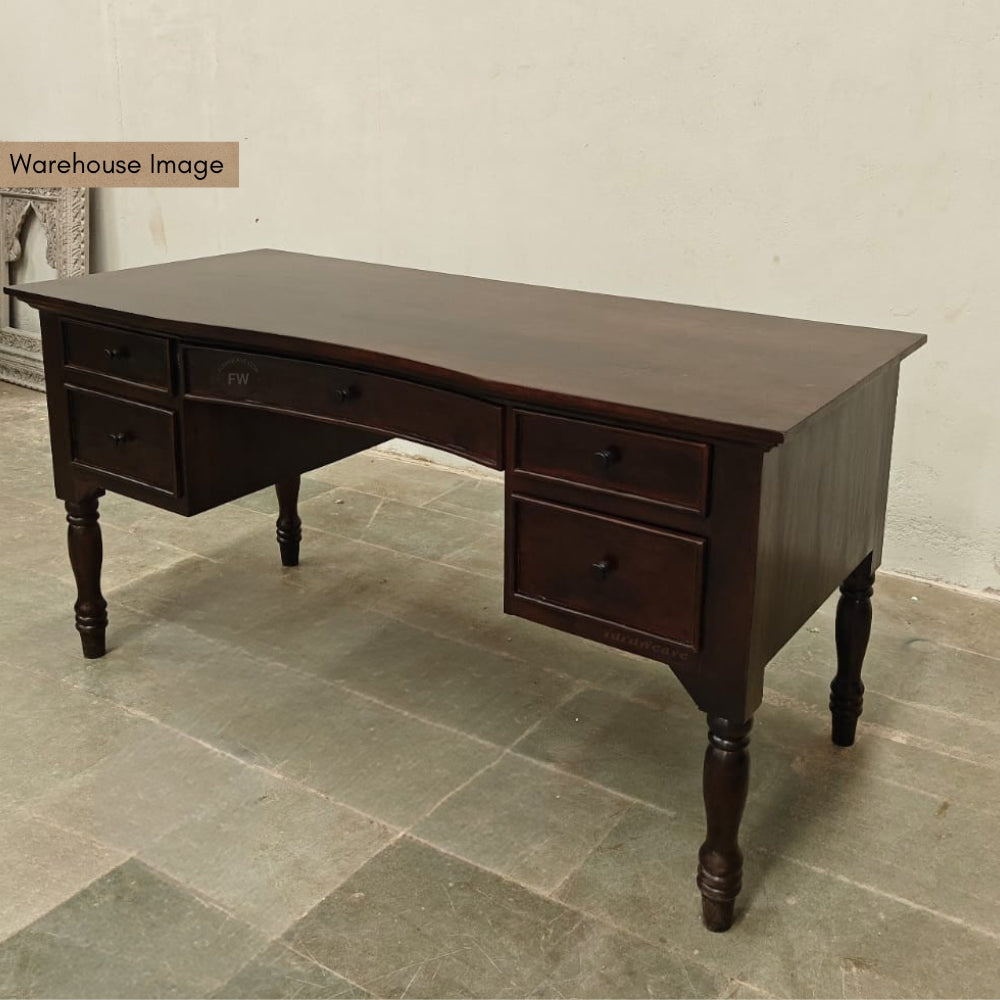 Eika Wooden Study Table (Walnut)