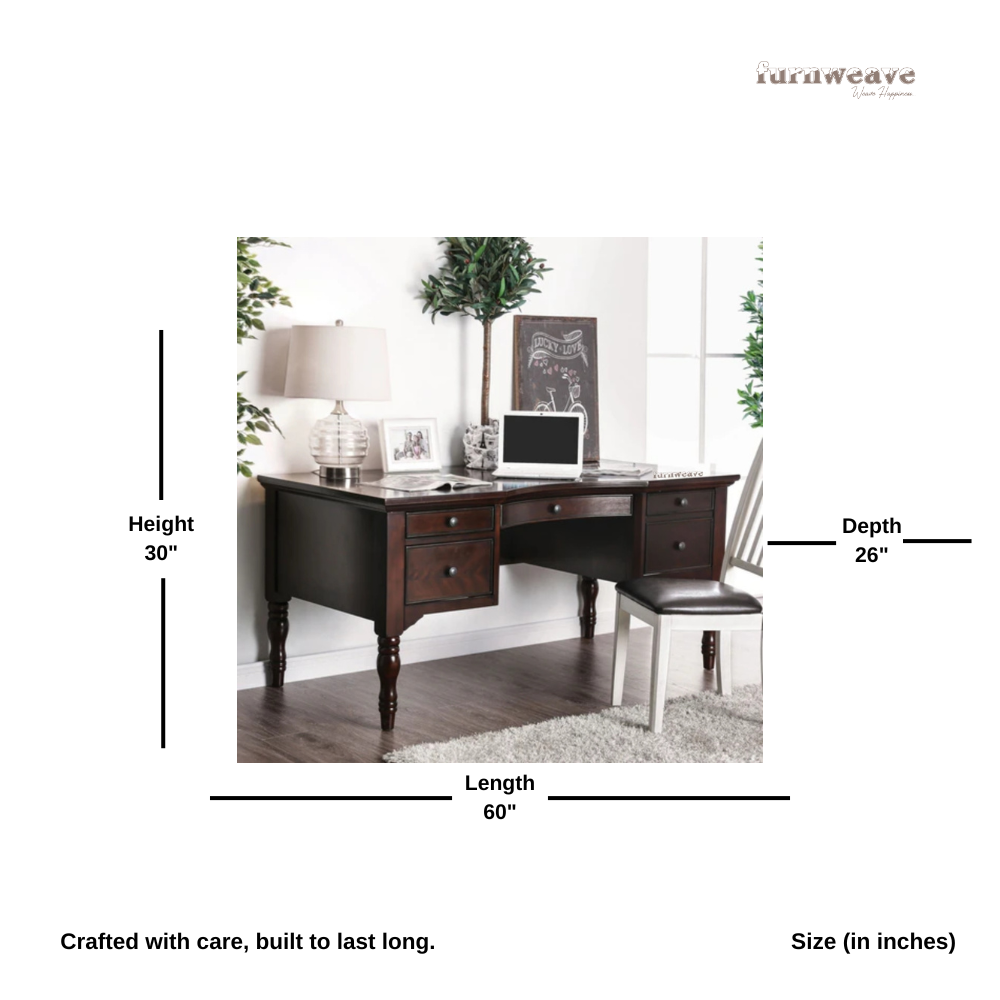 Eika Wooden Study Table (Walnut)