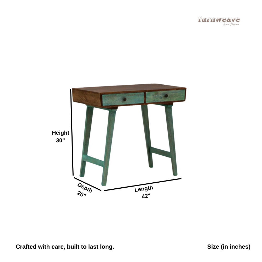 Dravin Wooden Distress Study Laptop Table (Green Distress)