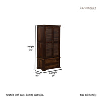 Dehra Wooden Wardrobe for Storage (Walnut)