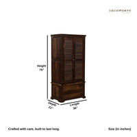 Dehra Wooden Wardrobe for Storage (Walnut)