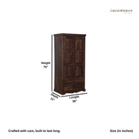 Osie Wooden Storage Almirah (Walnut)