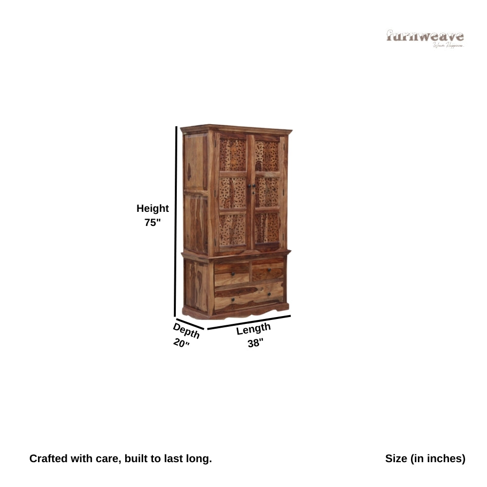 Jigso Wooden Two Door Wardrobe (Natural)