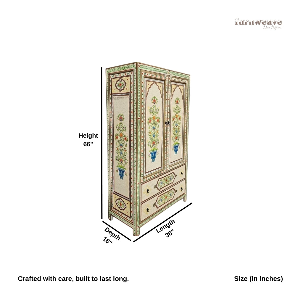 Wane Wooden Handpainted Almirah