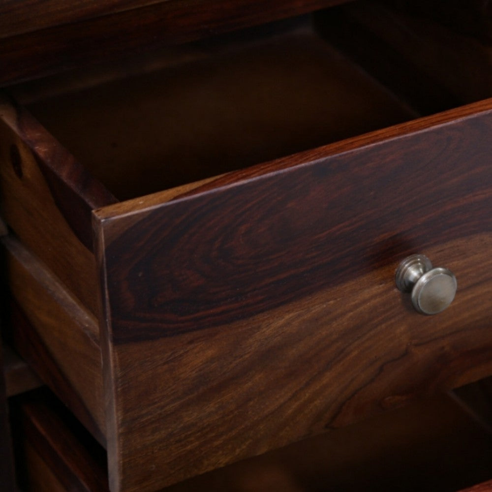 Swai Wooden Single Door Wardrobe (Teak Brown)