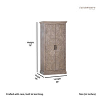 Colsta Wooden Almirah for Storage (Grey Distress)