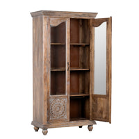 Remea Wooden Carved Display Rack (Brown Distress)