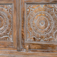 Remea Wooden Carved Display Rack (Brown Distress)