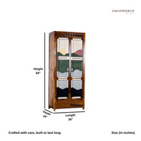 Bunai Wooden Handwoven Wardrobe (Teak)