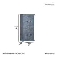 Wina Wooden Storage Almirah (Grey)