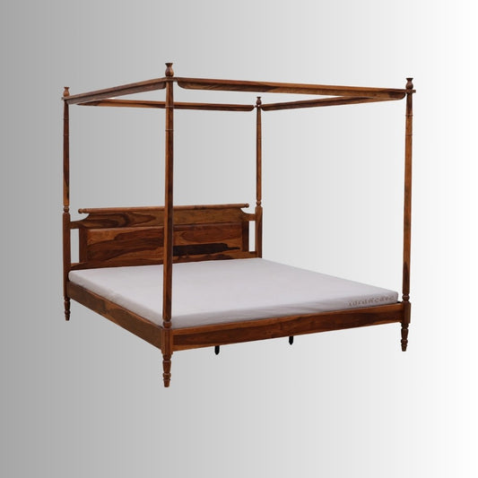 Paven Wooden Poster Bed (Teak)