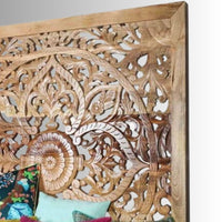 Praja Wooden Carved Designer Bed (Natural)