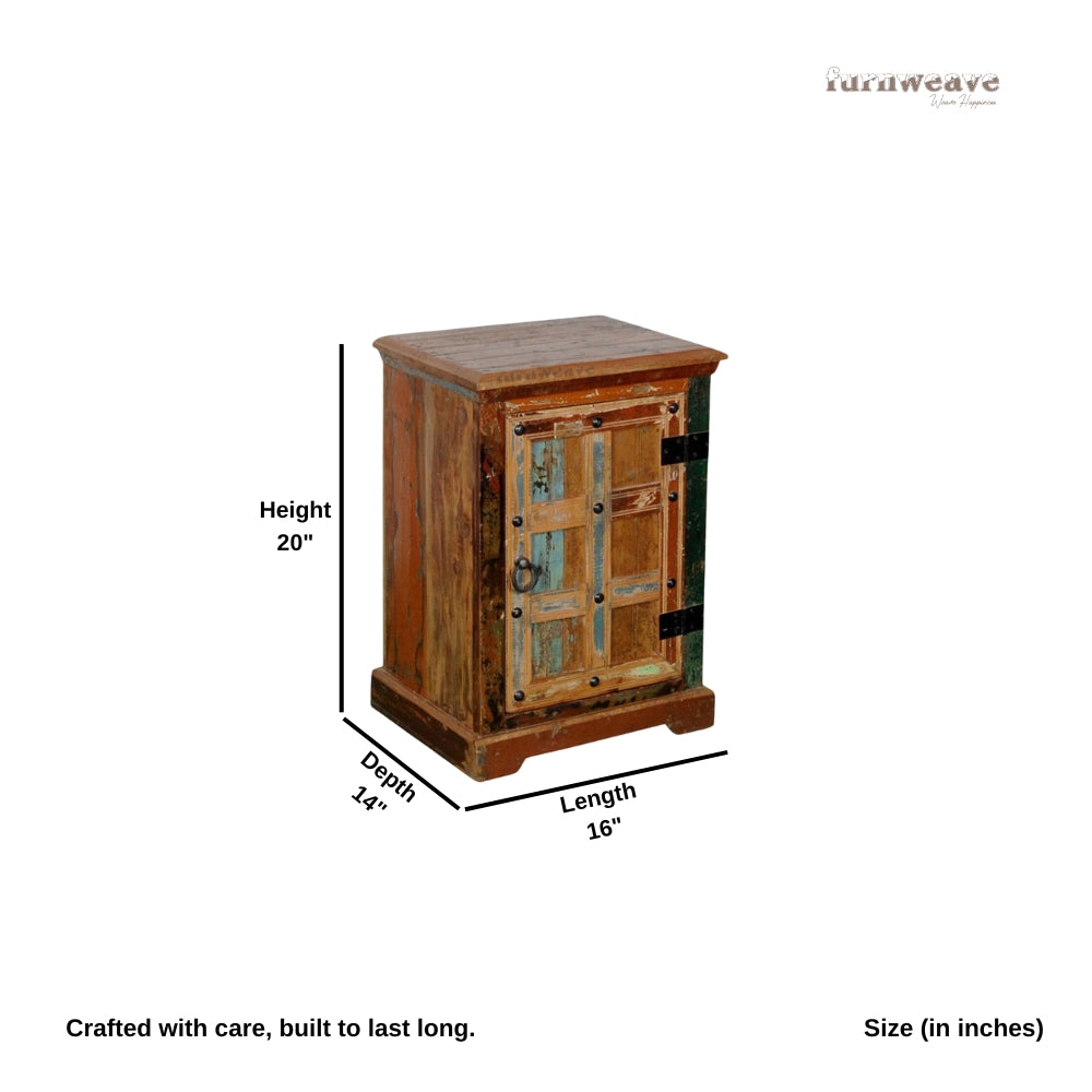Utin Wooden Rustic Finish Side Table